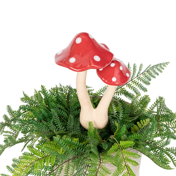 Ceramic Mushroom | Red | Double