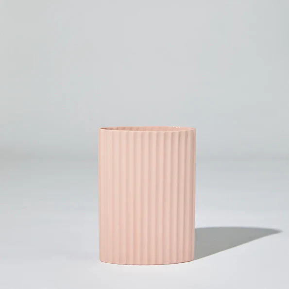 Ripple Oval Vase | Icy Pink | M