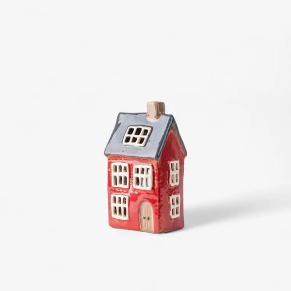 Alsace Tea Light House Navy Roof