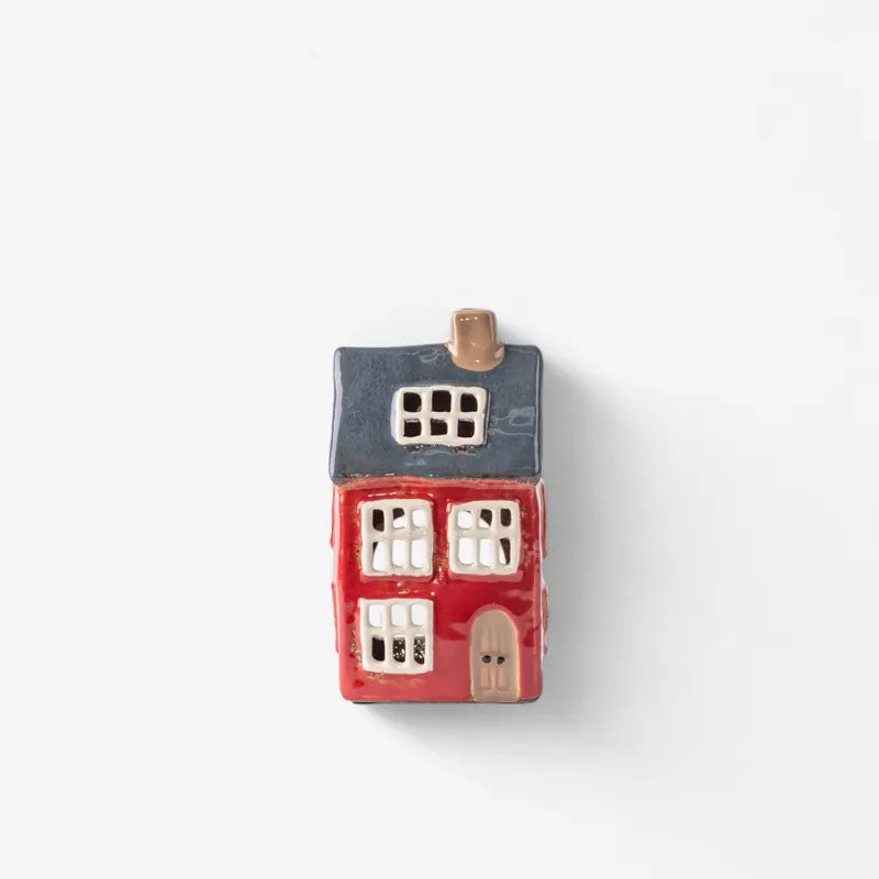 Alsace Tea Light House Navy Roof