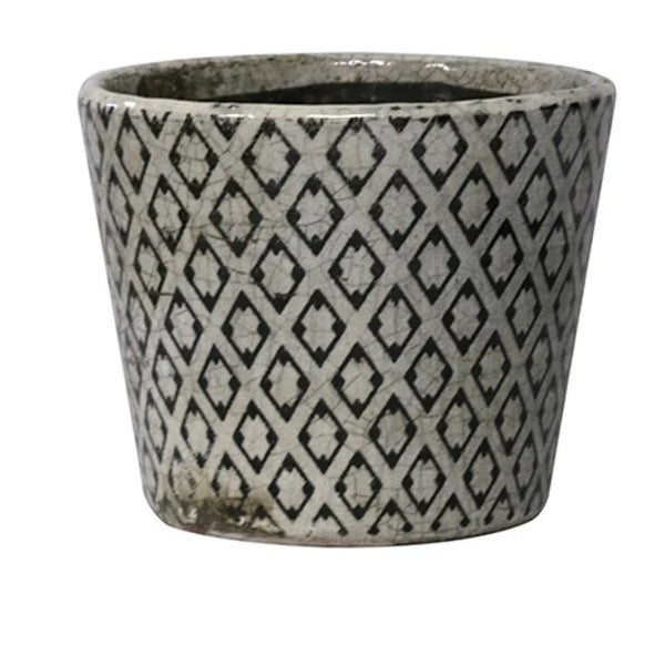 Black and White Diamond Planter