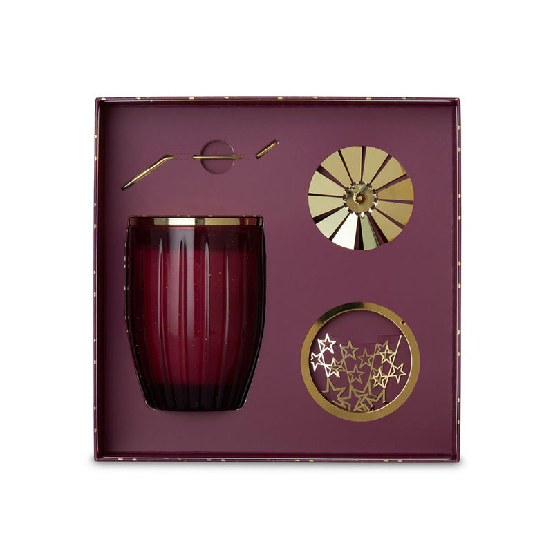 Candle & Carousel | Champagne & Red Raspberries | Gift Set | 370g