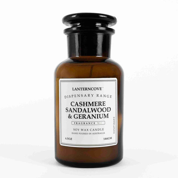 Lanterncove Soy Wax Candle 184gm Cashmere Sandalwood & Geranium