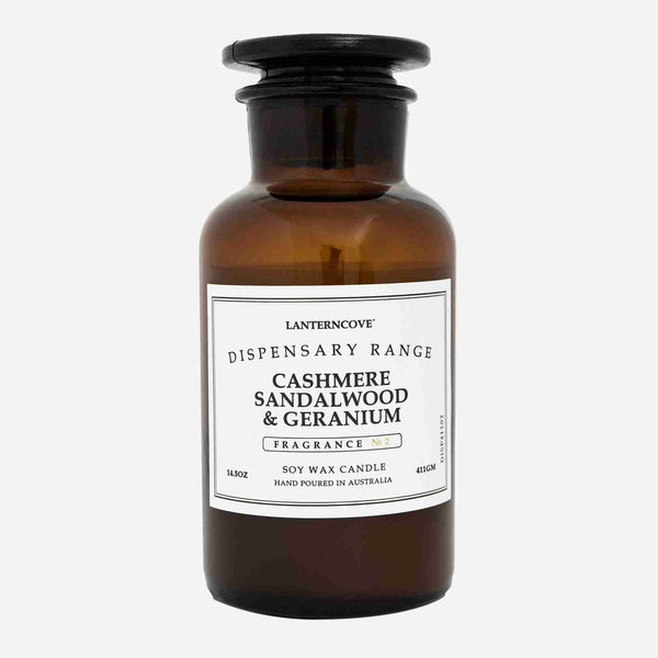 Lanterncove Soy Wax Candle 411gm Cashmere Sandalwood & Geranium