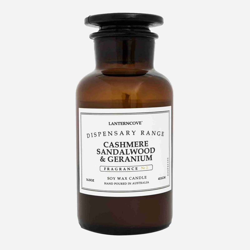 Lanterncove Soy Wax Candle 411gm Cashmere Sandalwood & Geranium