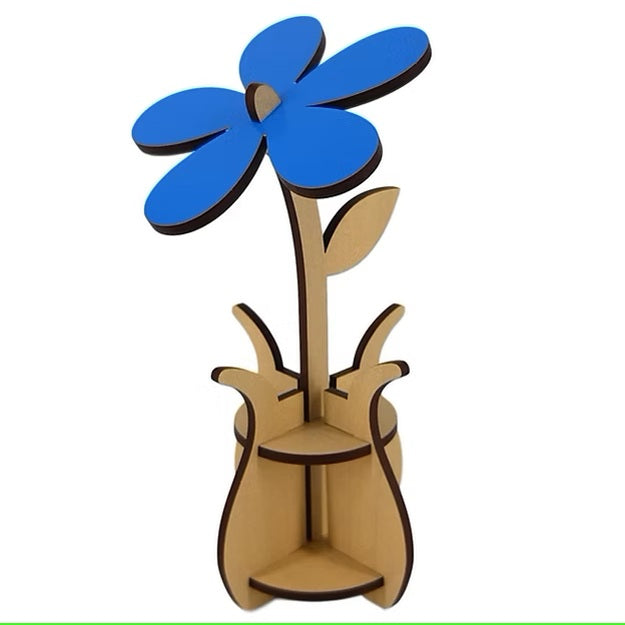 3D Flower Pot Blue