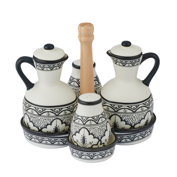 Cruet Set | Black | 5 piece