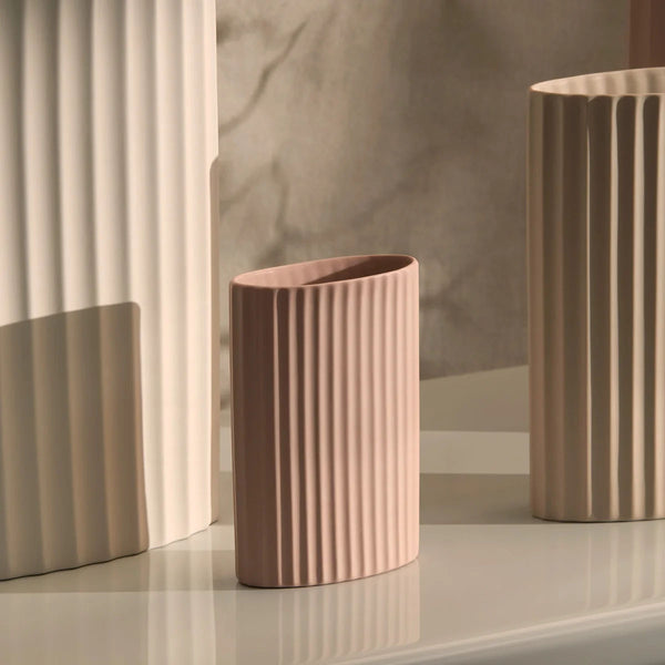 Ripple Oval Vase | Icy Pink | M