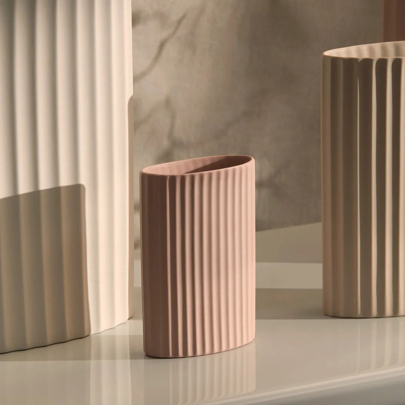 Ripple Oval Vase | Icy Pink | M