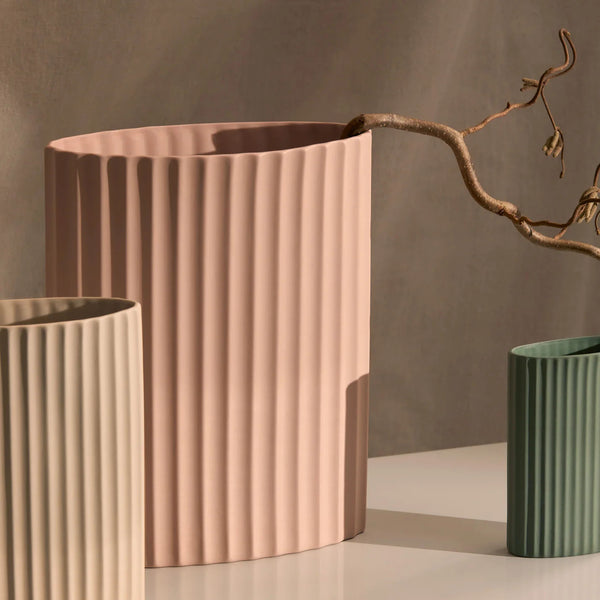 Ripple Oval Vase | Icy Pink | L