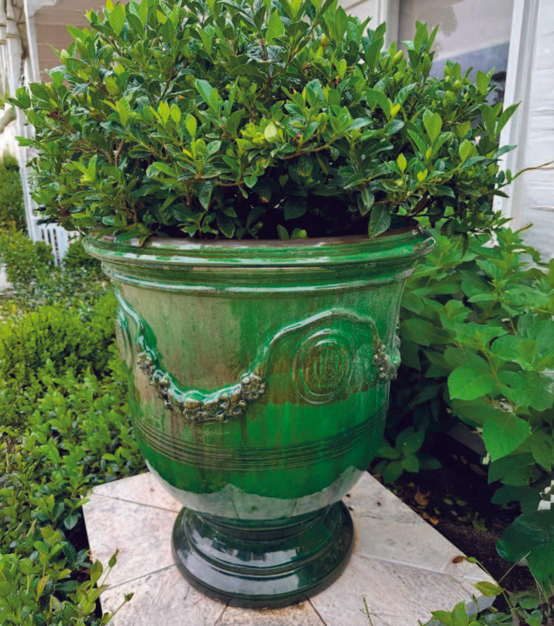 Glass Green French Urn Large