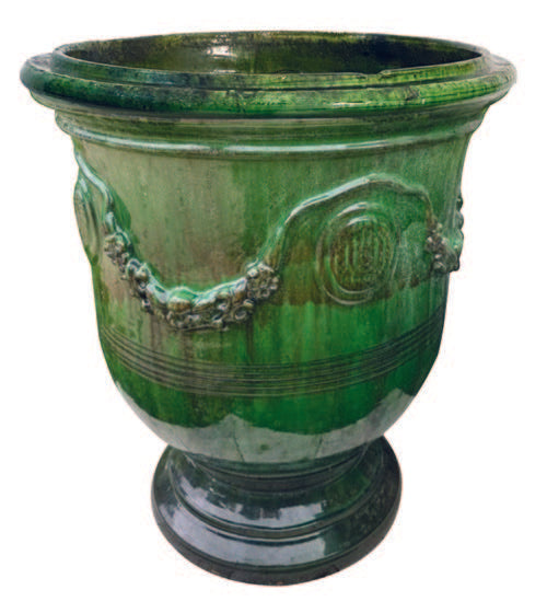 Glass Green French Urn Large