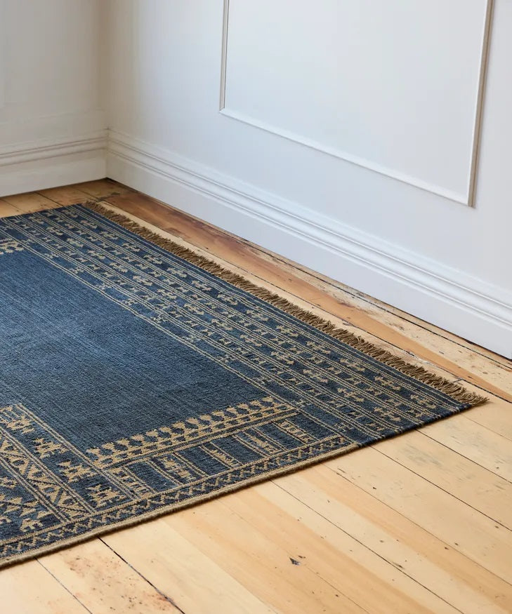 Sundara Motif Rug Blue Small