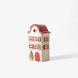 Alsace Tea Light Villa Christmas Stone with Red Shutters