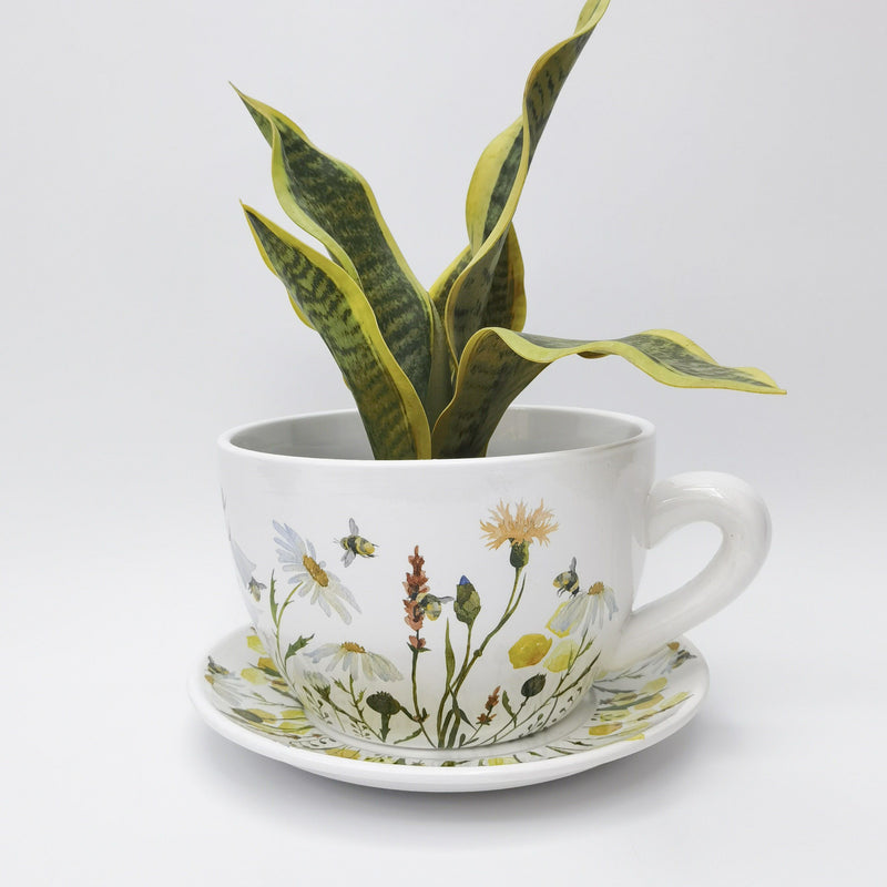 Bee Meadow Teacup Planter